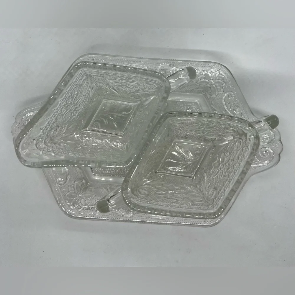 Vintage Indiana Tiara Sandwich Glass Sugar and Creamer Set